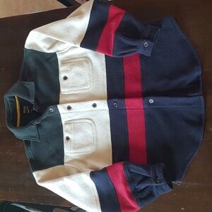Private Member size small button up fleece sweater Spring Fall Jacket Bloc Color